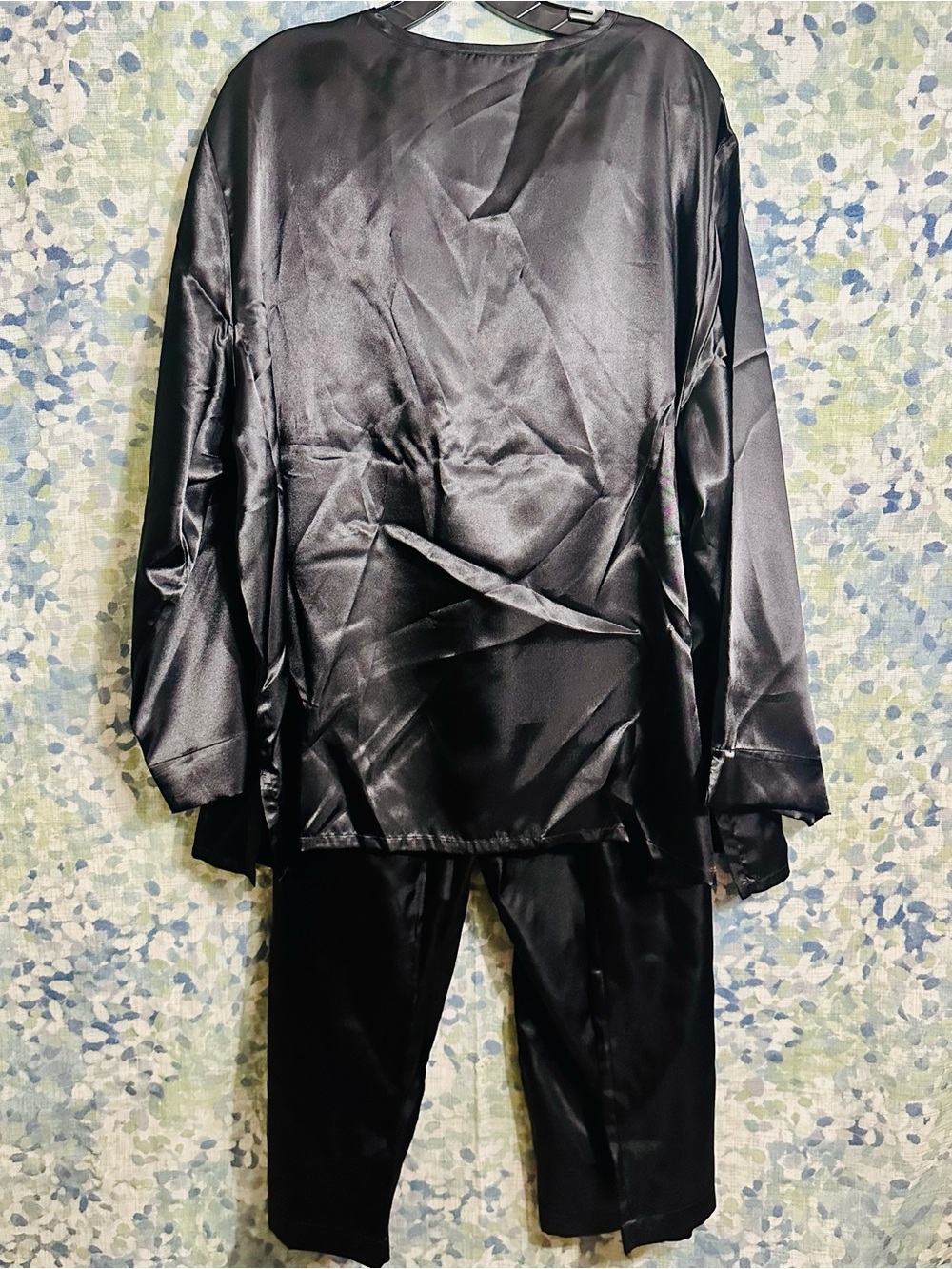 Terry Lewis Satin Pajama Set Black Lounge Set 3X NWT - Picture 3 of 4